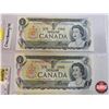 Image 2 : Canada $1 Bills 1973 (4) :  - Crow/Bouey #ECH9327228 - Crow/Bouey #ECN5036670 - Crow/Bouey #ECL14886