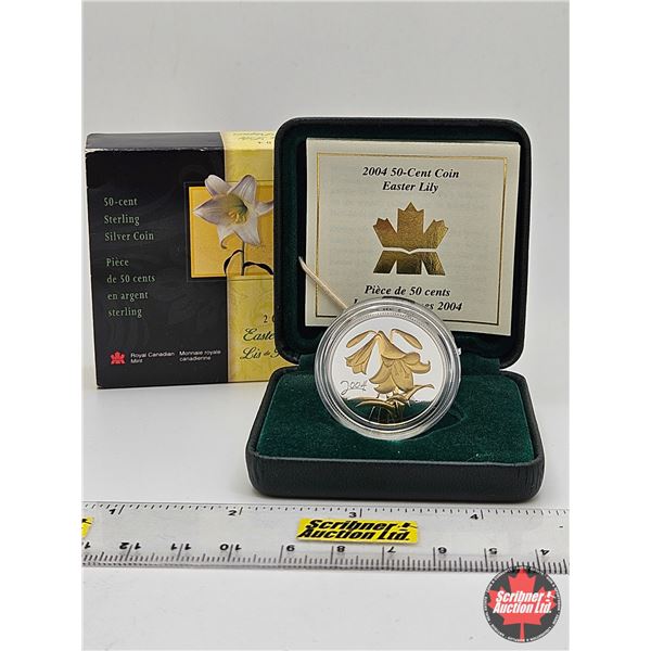 RCM Canada 2004 : 50-Cent Coin : Easter Lily (COA #1712) (92.5%)