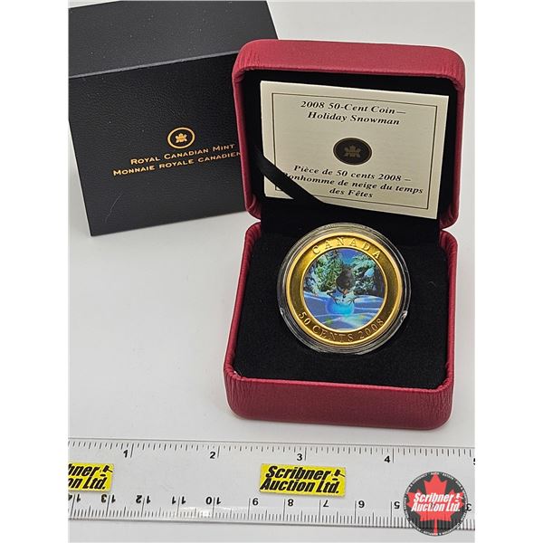 RCM Canada 2008 : 50-Cent Coin : Holiday Snowman (COA)
