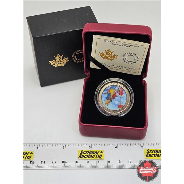 RCM Canada 2018 : 50-Cent Lenticular Coin : Snowball Fight (COA #7552)