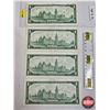 Image 4 : Canada $1 Bills 1967 (4) :  - Beattie/Rasminsky #IP4967590 - Beattie/Rasminsky #IP9816529 - Beattie/