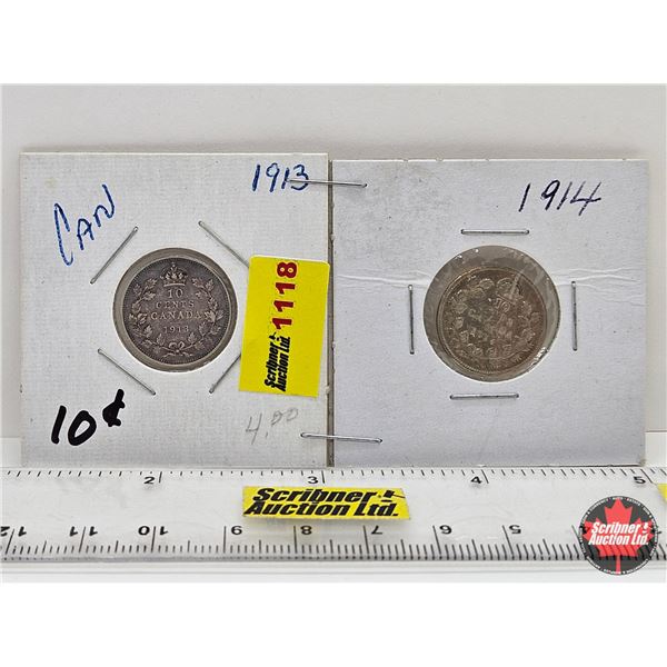 Canada Ten Cent (2) : 1913; 1914