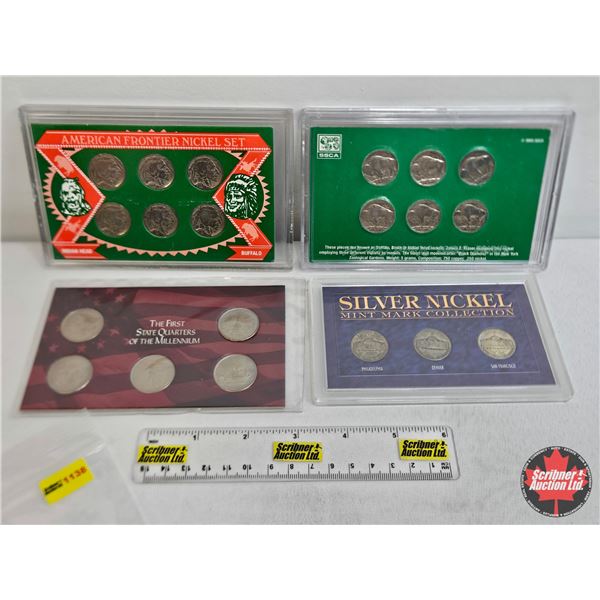 USA Coin Collector Sets (4): - American Frontier Nickel Six-Coin Set - American Frontier Nickel Six-