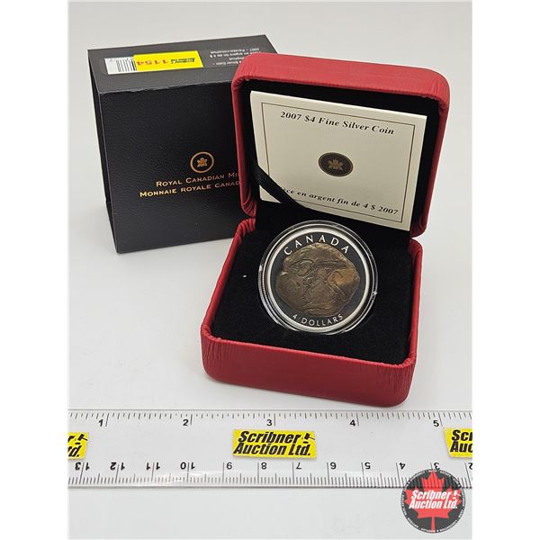 RCM Canada 2007 : $4 Fine Silver Coin : Parasaurolophus (COA #4107) (99.99%) (GST Exempt)