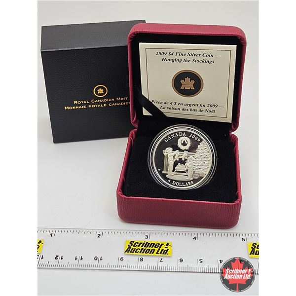 RCM Canada 2009 : $4 Fine Silver Coin : Hanging the Stockings (COA #4413) (99.99%) (GST Exempt)