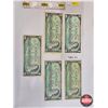Image 1 : Canada $1 Bills 1967 (5) :  - Beattie/Rasminsky #KP2039681 - Beattie/Rasminsky #KP8952357 - Beattie/