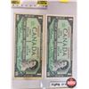 Image 2 : Canada $1 Bills 1967 (5) :  - Beattie/Rasminsky #KP2039681 - Beattie/Rasminsky #KP8952357 - Beattie/