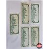 Image 5 : Canada $1 Bills 1967 (5) :  - Beattie/Rasminsky #KP2039681 - Beattie/Rasminsky #KP8952357 - Beattie/