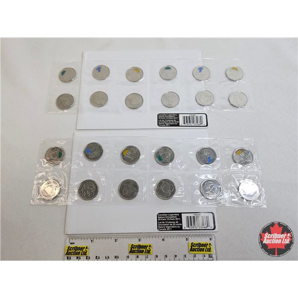 Canadian Legendary Nature Circulation 25-Cent 12-Pack 2011 (2 Pkgs)