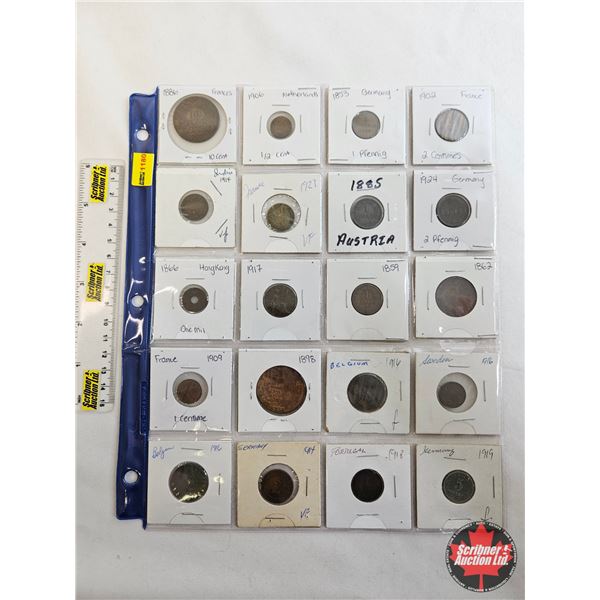 Foreign Coins (20) : Incl. France; Netherlands; Germany; Sweden; Belgium; Portugal; Hong Kong; etc 1
