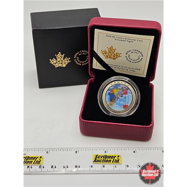 RCM Canada 2018 : 50-Cent Lenticular Coin : Snowball Fight (COA #7562)