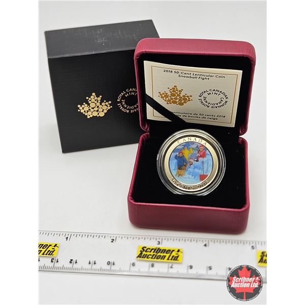 RCM Canada 2018 : 50-Cent Lenticular Coin : Snowball Fight (COA #7556)