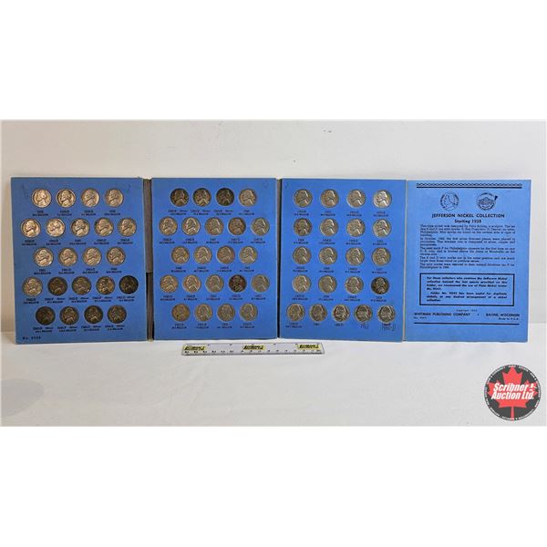 USA Jefferson Nickel Collection in Whitman Folder 1938 - 1961 (65 Coins) (See Photos for types/dates