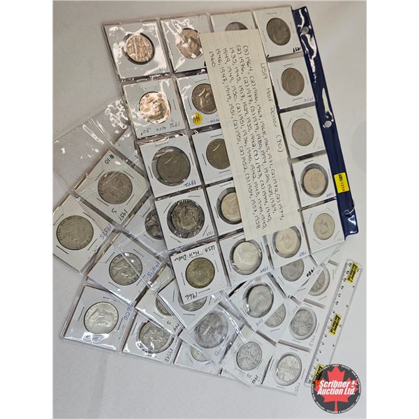 USA Half Dollar Collection (70) : Intermittent 1917 - 1994 (See Photos for Dates / Types)