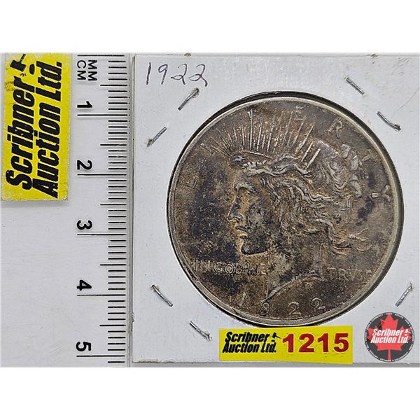 USA Peace Dollar : 1922