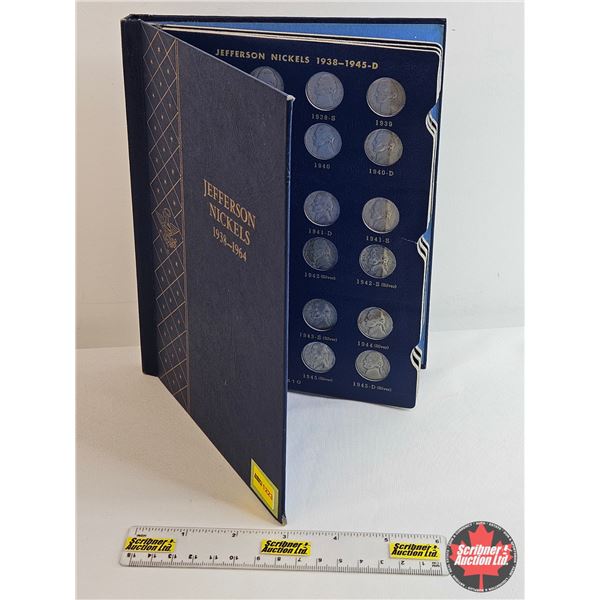 USA Jefferson Nickel Collection in Whitman Folder 1938 - 1964 (71 Coins) (See Photos for types/dates