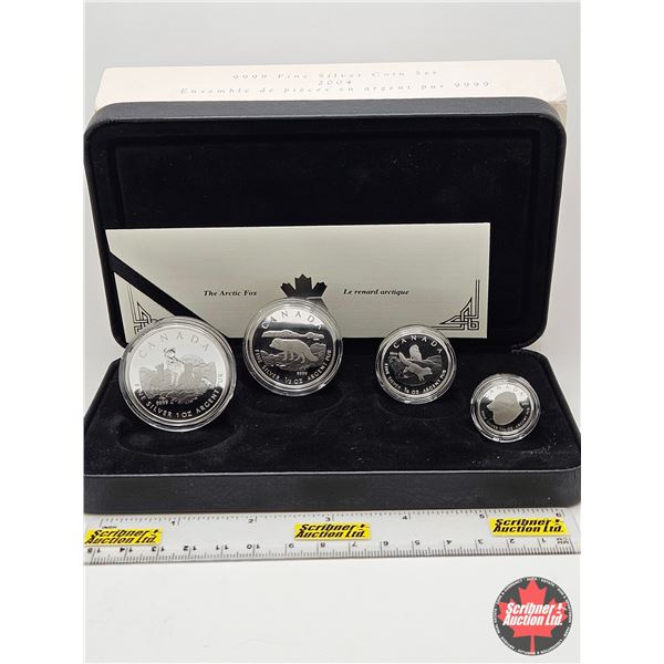 RCM 2004 : Fine Silver Coin Set : The Arctic Fox One Ounce ; 1/2 Ounce 1/4 Ounce; 1/10 Ounce (COA #0