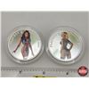 Image 4 : Playboy Limited Edition Silver Medallions (2) :  January 2002 & February 2002  (NO COA) (.999) (GST 
