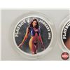 Image 5 : Playboy Limited Edition Silver Medallions (2) :  January 2002 & February 2002  (NO COA) (.999) (GST 