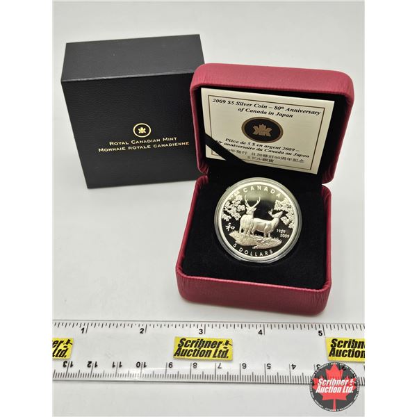 RCM Canada 2009 : $5 Silver Coin : 80th Anniversary of Canada in Japan (COA) (92.5%)