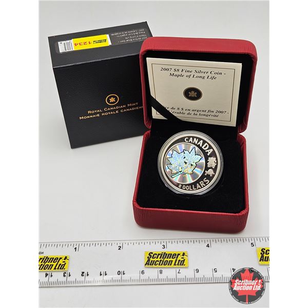 RCM Canada 2007 : $8 Fine Silver Coin : Maple of Long Life (COA #9911) (99.99%) (GST Exempt)
