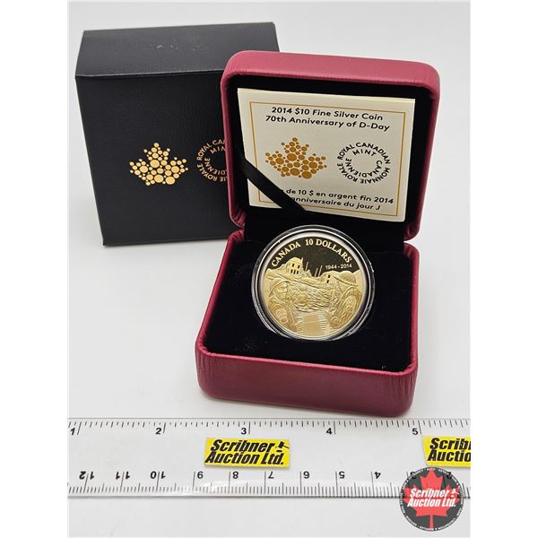 RCM Canada 2014 : $10 Fine Silver Coin : 70th Anniversary of D-Day (COA #4918) (99.99%) (GST Exempt)