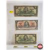 Image 1 : Bank of Canada Bills 1937 (3): - $1 : Gordon/Towers #XL3047298 - $2 : Coyne/Towers #BR9013325 - $1 :