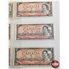 Image 3 : Canada Bills 1954 (6) : - $1 : Bouey/Rasminsky #RF0806514 - $1 : Beattie/Rasminsky #TN9722909 - $1 :