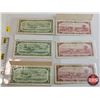 Image 4 : Canada Bills 1954 (6) : - $1 : Bouey/Rasminsky #RF0806514 - $1 : Beattie/Rasminsky #TN9722909 - $1 :