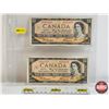 Image 1 : Canada $50 Bills 1954 (2): - Beattie/Coyne #AH6579449 - Beattie/Coyne #AH6562237