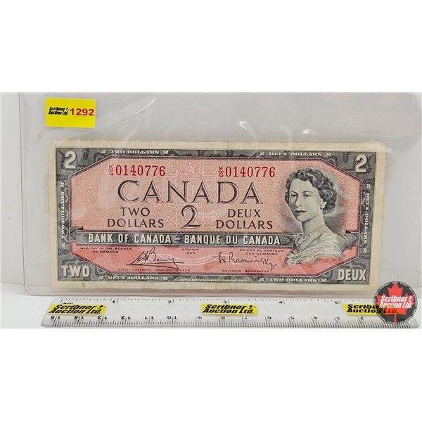 Canada $2 Bill 1954 : Bouey/Rasminsky #KG0140776