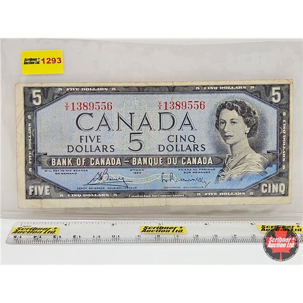 Canada $5 Bill 1954 : Bouey/Rasminsky #VX1389556