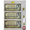 Image 1 : Canada $20 Bills 1954 (3) : "KE" Prefix - Beattie/Coyne #KE1302989 - Beattie/Coyne #KE4885393 - Beat