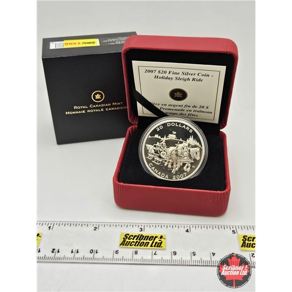 RCM Canada 2007 : $20 Fine Silver Coin : Holiday Sleigh Ride (COA #3304) (99.99%) (GST Exempt)