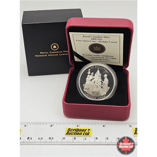 RCM Canada 2008 : $20 Fine Silver Coin : Holiday Carols (COA #4054) (99.99%) (GST Exempt)