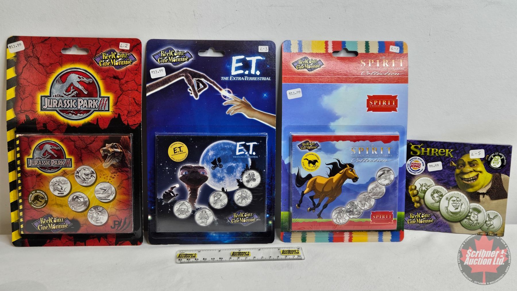 RCM Reel Coinz Collectible 5-Coin Sets (4): Unopened - SHREK - Jurassic ...
