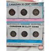 Image 5 : BINDER LOT - BULK BUY : Canada Fifty Cent (146 Coins) (Green Binder) (Variety Intermittent : 1950's 
