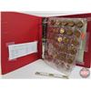 Image 1 : BINDER LOT - BULK BUY : Canada Loonie Dollars (100 Coins) (Red Binder) (Variety Intermittent : 1990'