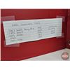 Image 2 : BINDER LOT - BULK BUY : Canada Loonie Dollars (100 Coins) (Red Binder) (Variety Intermittent : 1990'