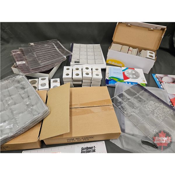 COIN COLLECTING SUPPLIES - BULK BUY : - Large Seletion / Variety White Squares (500+) - Leuchtturm C