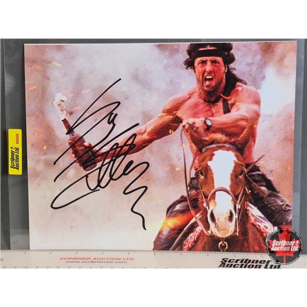 Autographed 8x10 Photo : Rambo III - Sylvester Stallone (Certified : KB Authentics)