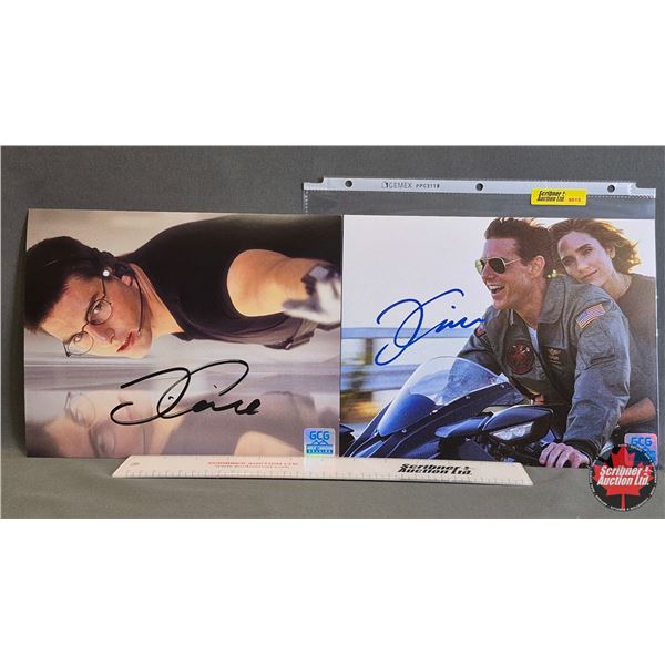 Autographed 8x10 Photos (2) : Tom Cruise - Mission Impossible & Top Gun Maverick (Certified : GCG)