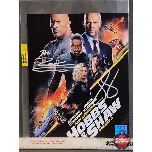 Autographed 8x10 Photo : Fast & Furious Hobbs & Shaw - Jason Statham & The Rock (Certified : GCG)