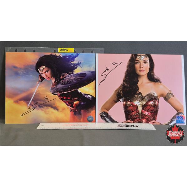 Autographed 8x10 Photos (2) : Gal Gadot - Wonder Woman (Certified : GCG & KB Authentics)