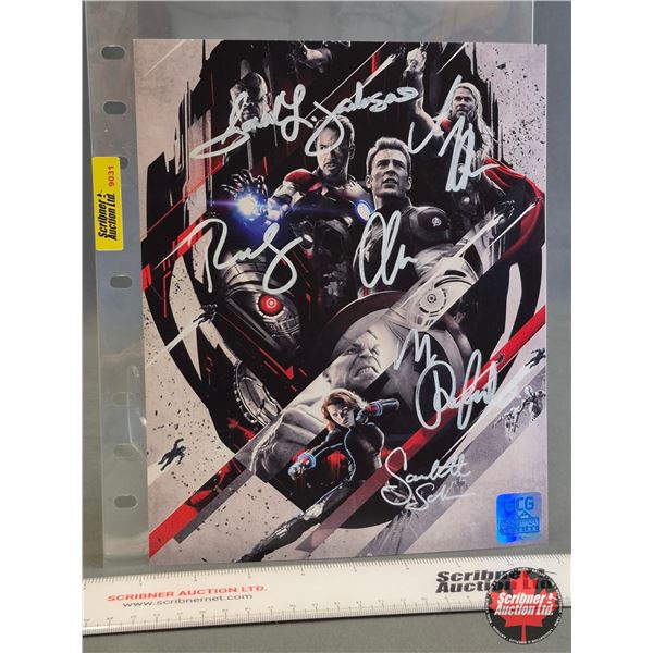 Autographed 8x10 Photo : The Avengers Johansson - Scarlett Johansson - Mark Ruffalo - Chris Evans - 