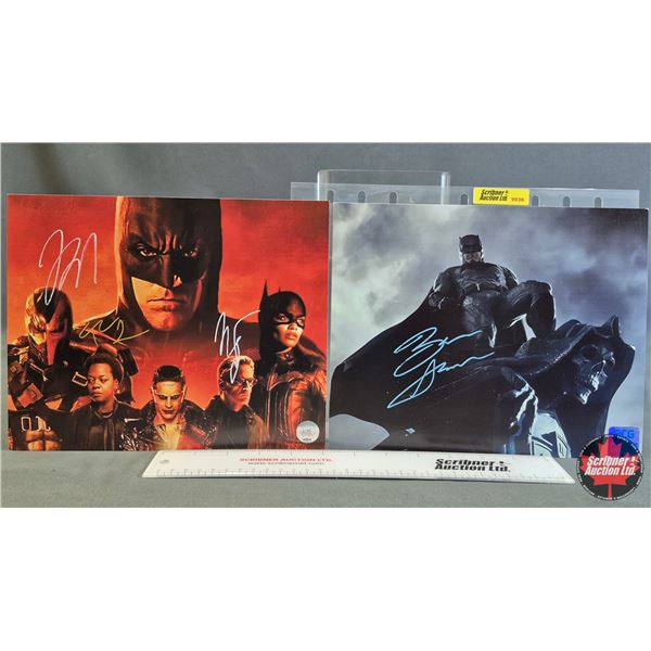 Autographed 8x10 Photos (2) : Batman - Ben Affleck & Jeremy Irons (Certified : GCG & KB Authentics)