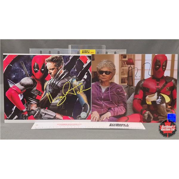 Autographed 8x10 Photos (2) : Deadpool & Wolverine - Ryan Reynolds & Hugh Jackman (Certified : GCG &