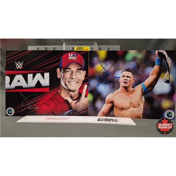Autographed 8x10 Photos (2) : WWE - John Cena