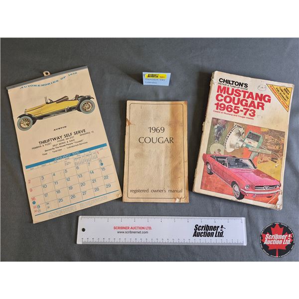 Vintage Collector Group : -1969 Cougar Manual - Mustang Cougar 1965-73 Guide - 1916 Thriftway Self S