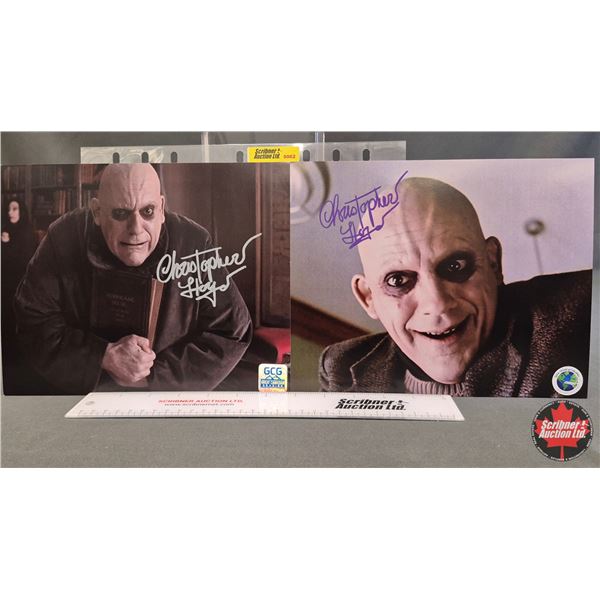 Autographed 8x10 Photos (2) : Addams Family - Christopher Lloyd (One Certified : GCG)